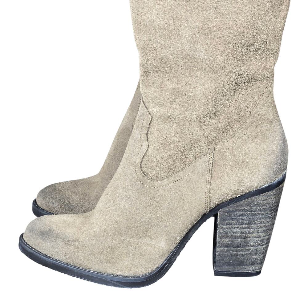 Musse & Cloud Over The Knee Boots Womens 9-9.5 EU 40 Joyse Suede Leather Heels - Picture 4 of 14